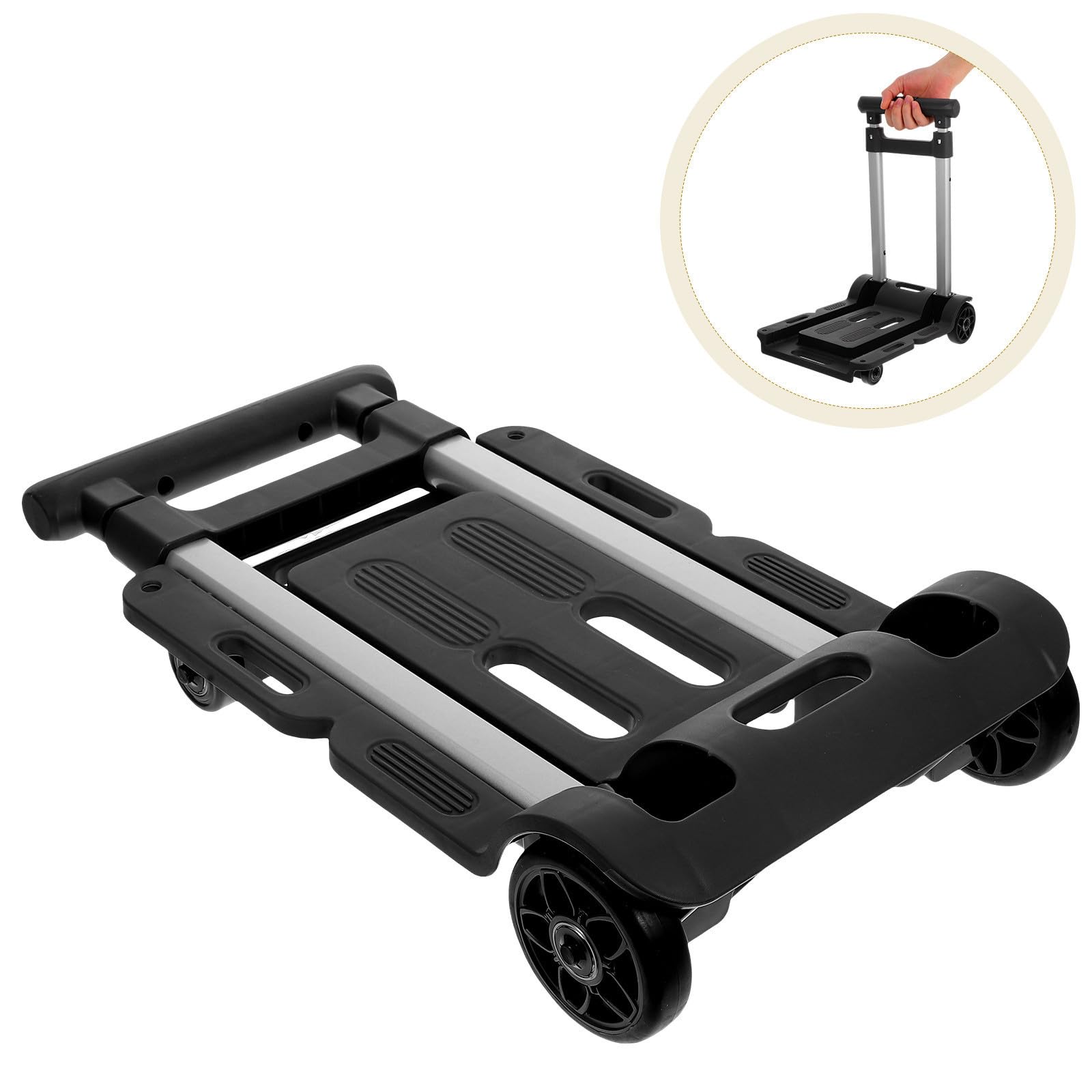 Carrito Plegable de Alta Resistencia con Ruedas Giratorias para Equipaje