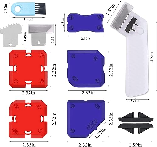 Miniatura 3 de Kit de herramientas de calafateo de 12 piezas, kit profesional de perfilado de silicona con herramientas de acabado de sellador y herramientas de
