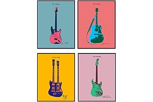 Warhol Style Rock Star Guitars Pop Art
