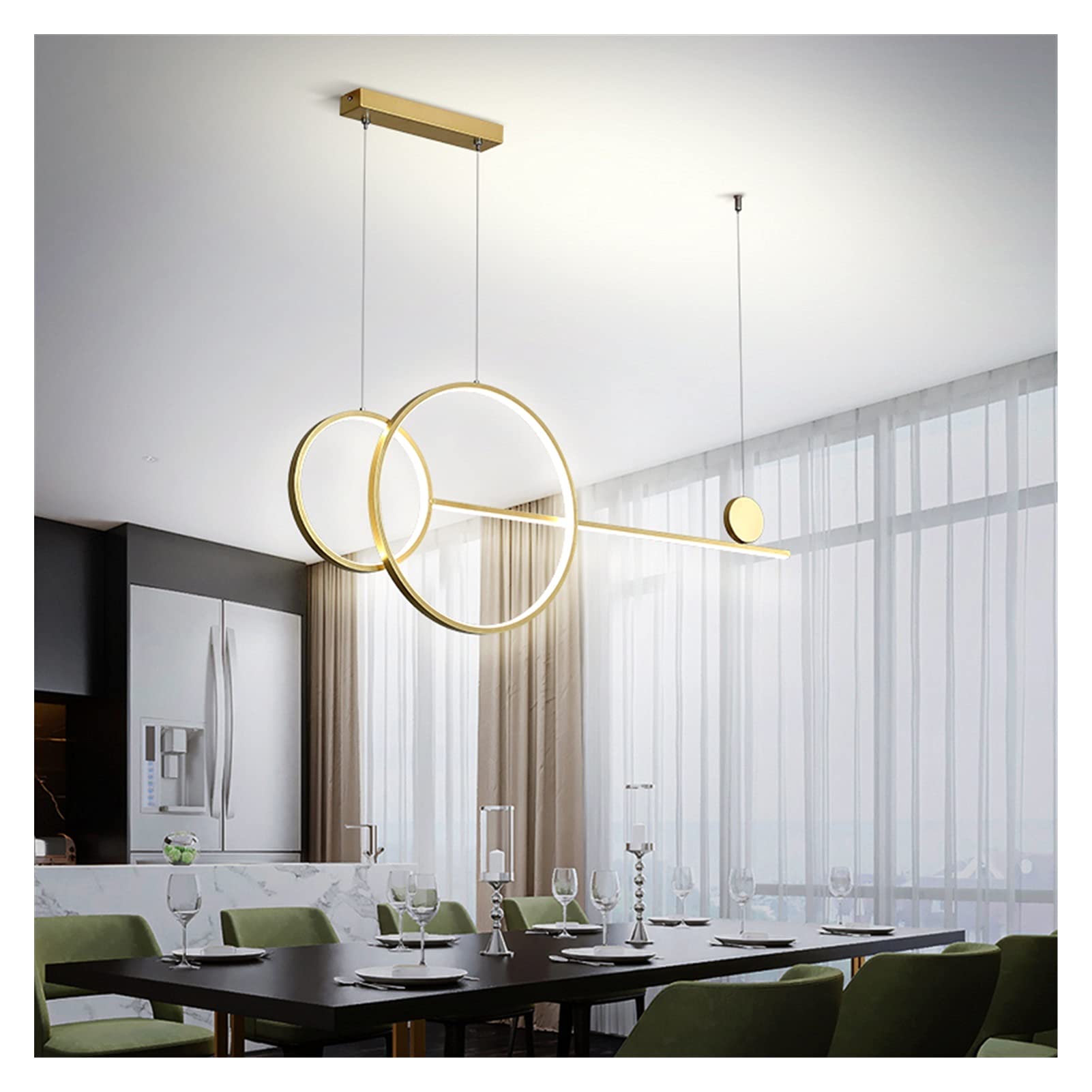 Lampy sufitowe do sypialni Lampa sufitowa, nowoczesne oświetlenie LED kompatybilne z salonem jadalnia Kitche zawieszenie oprawa oświetleniowa (Goldframewarmwh