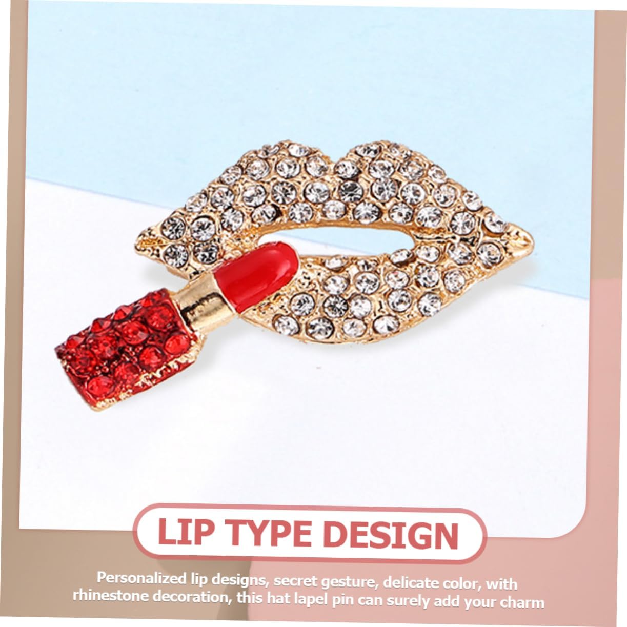 Lips Brooch Scarf Pin Red Brooches for Women Shawl Pin Miss Rhinestones Hot Drill Corsage Women Dress Hats Clothes - Image 9
