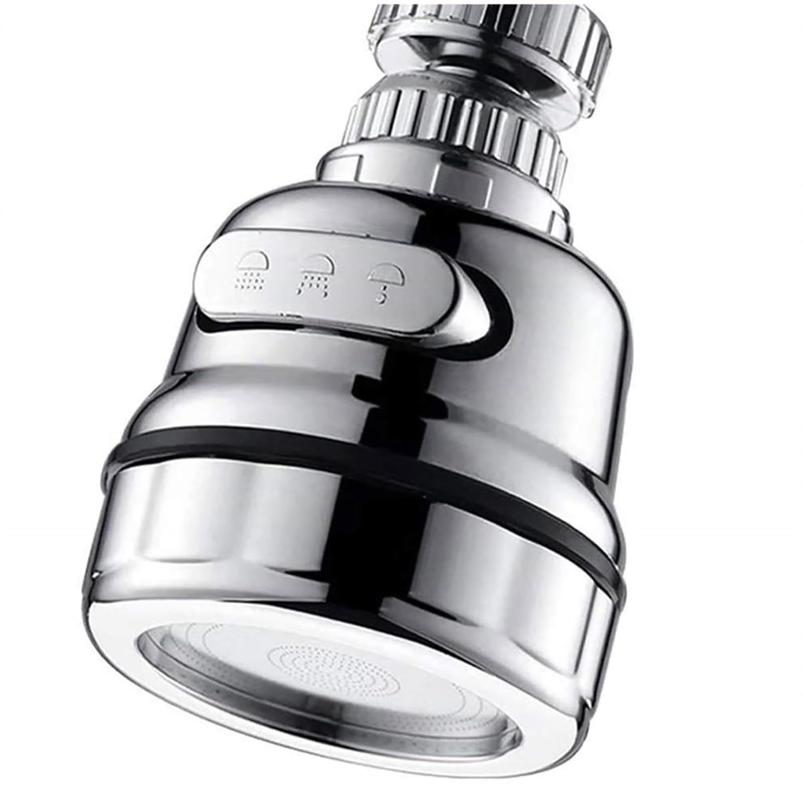 Joyzzz 360 Degree Swivel Faucet Head, 1 Pack Movable Kitchen Sink Aerator, Rotatable Faucet Sprayer Head Replacement with 3 Modes Adjustment, Faucet Sprayer Head Replacement for Bathroom Kitchen