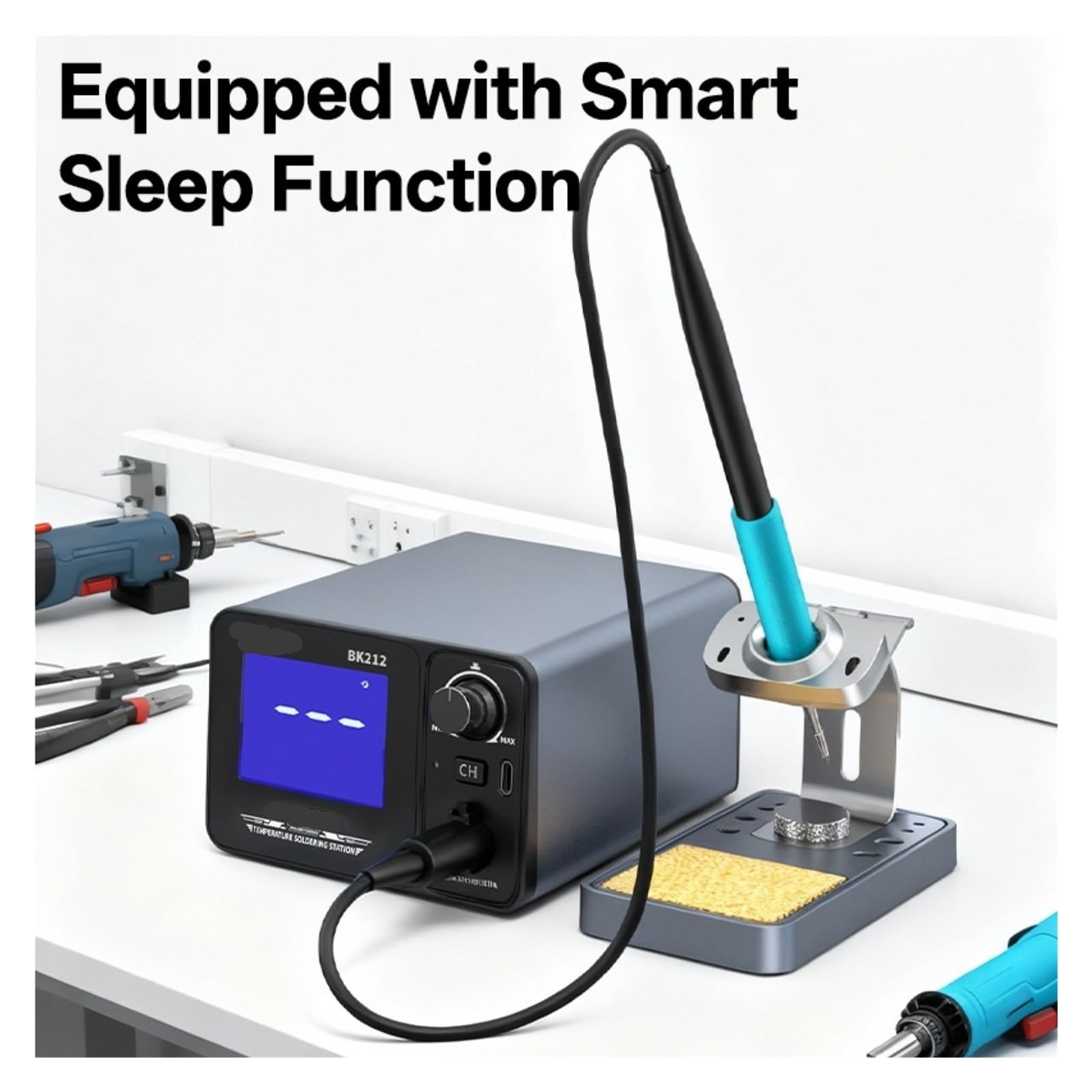 Stazione di saldatura, Stazione di saldatura Smart SMD BK212, kit ferro regolabile da 180 W compatibile con l'elemento riscaldante C245