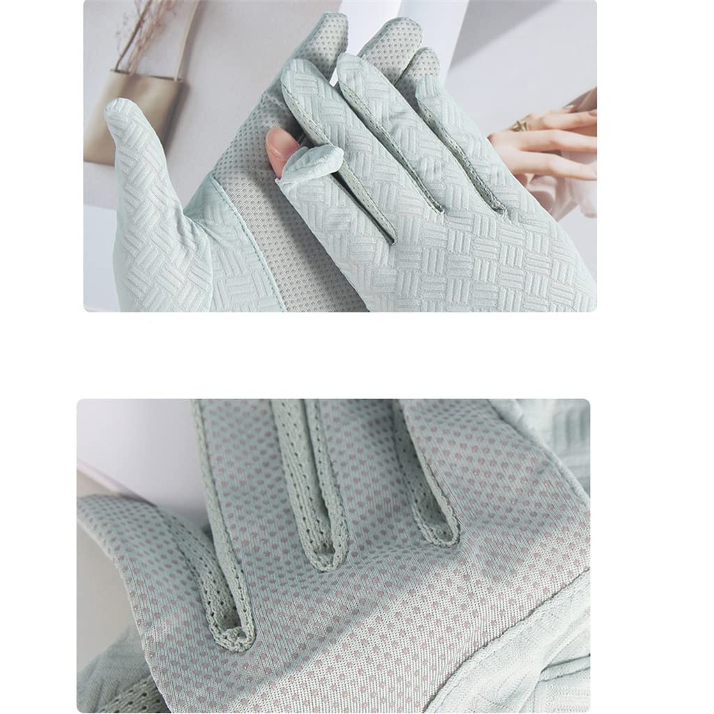 Women's Gloves Thin Short Driving Breathable Ice Silk Lace Flip Touch Screen Fingerless