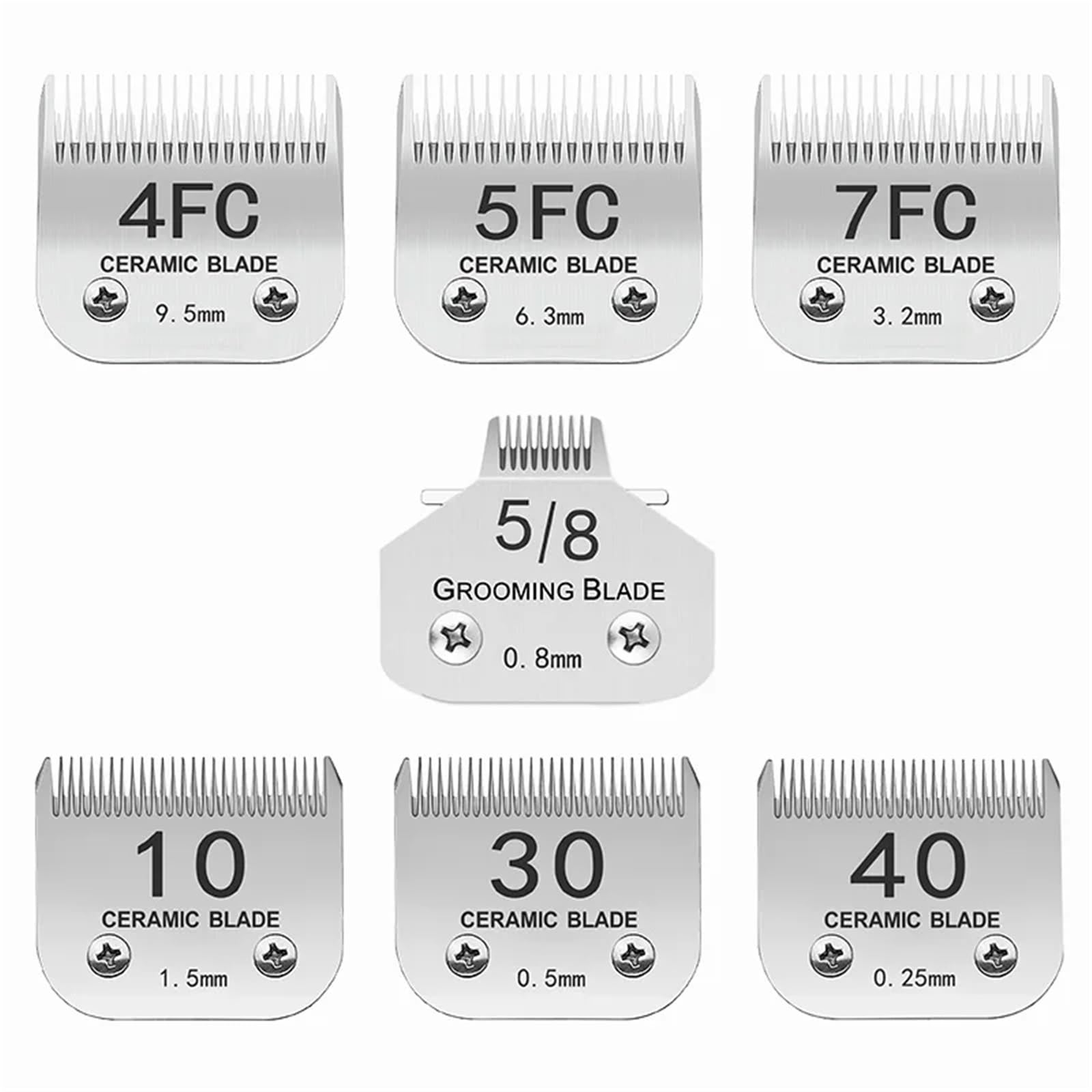 Cortapelos for Perros 7FC 5FC 4FC 3FC 10 30 40 5/8, Ajuste De Cuchilla A5, Compatible con Andis, Compatible con Oster, Cabezal Cortador for Mascotas(3-4 HT)