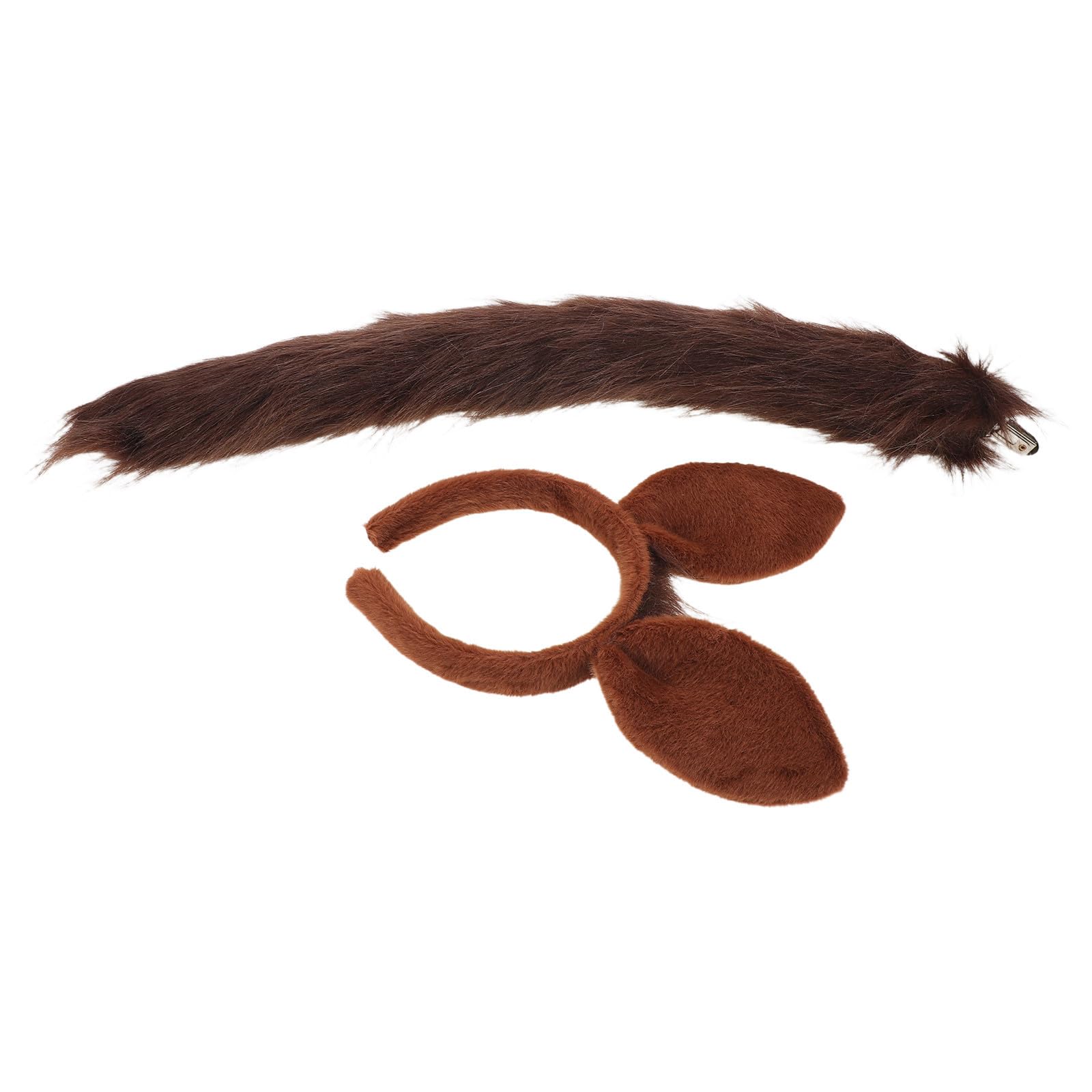 Tofficu 4 Juegos Diadema de Disfraz Orejas de Caballo de Peluche Marrón para Cosplay y Actuaciones Escolares Diseño Realista y Material Suave de Felpa