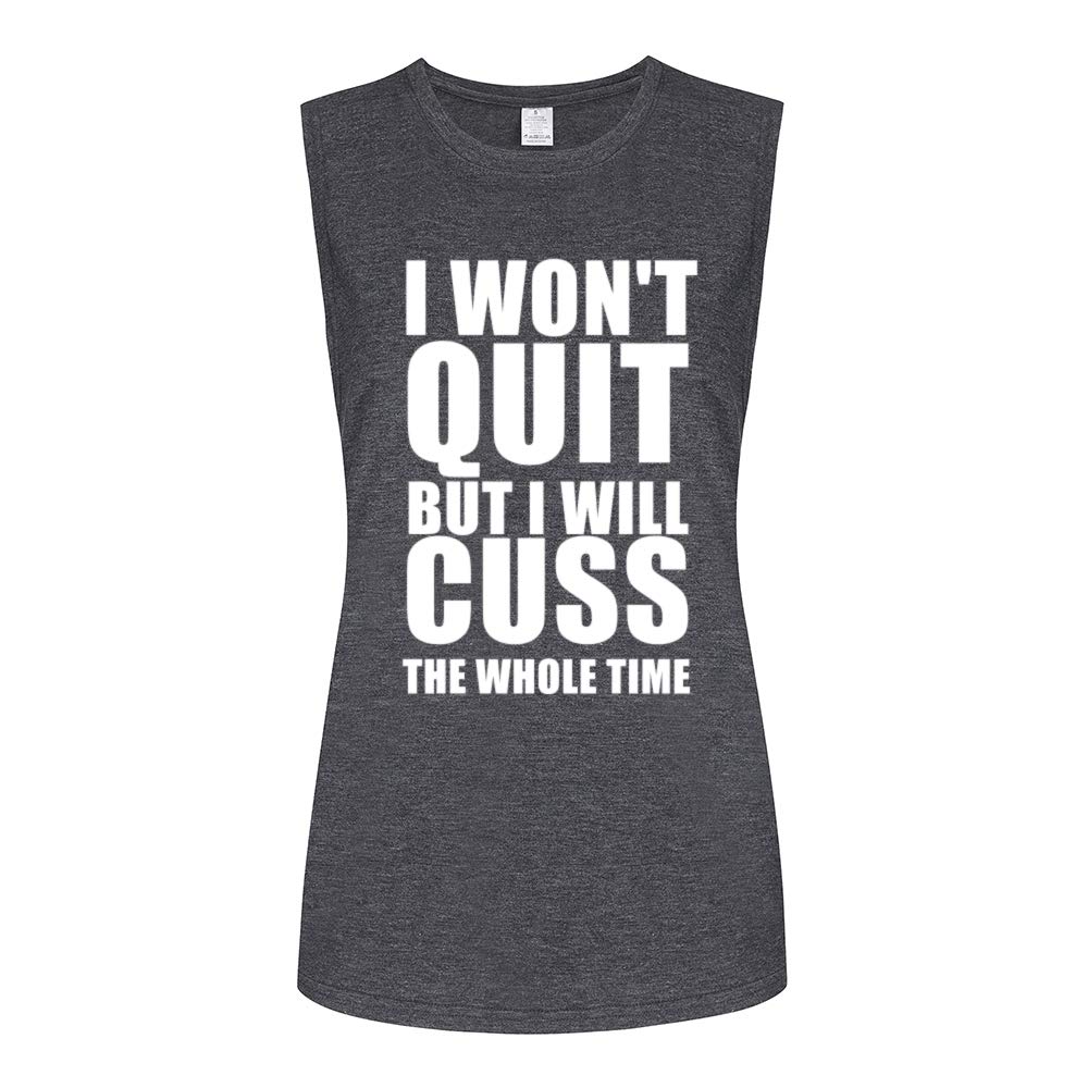 FANNOO Tank Tops for Women-Womens Funny Saying Fitness Workout Racerback Tank Tops Sleeveless Shirts