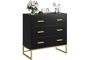 3 Drawer Dresser | Dazzle with Black Gold Elegance