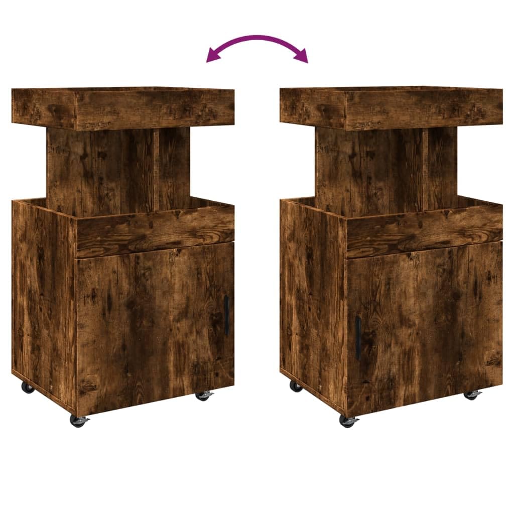 Carrello da bar in rovere affumicato, 50 x 41 x 89 cm, in