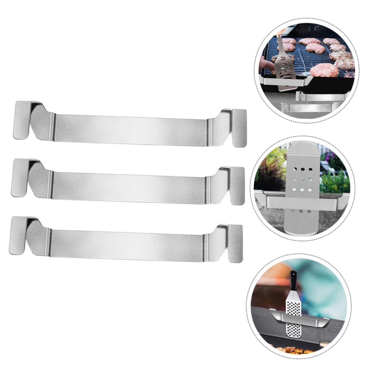 VANZACK 3 Series Soporte De Inoxidable para Espátulas De Barbacoa Accesorio De Cocina Resistente para Griddles Y Hornos 3 Piezas*3