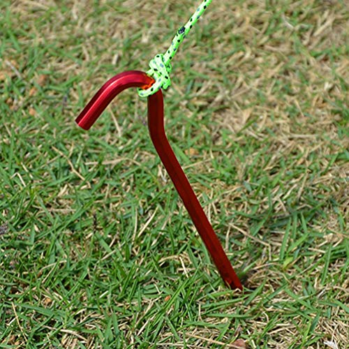 BESPORTBLE, Pegas para barraca, corda e fivelas, estacas de jardim de metal, ganchos para cerca, kit