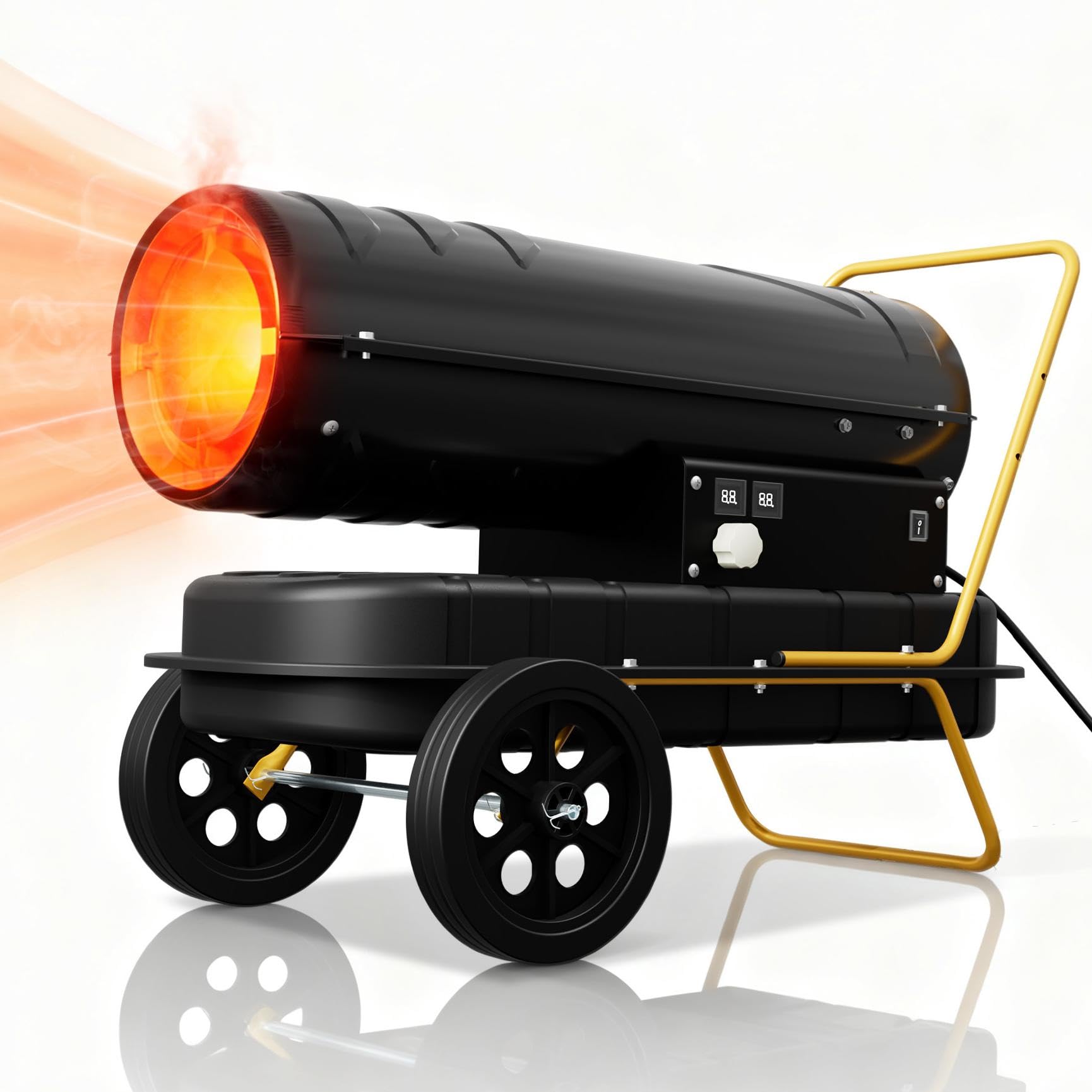 FIVMEN Canon de chauffage diesel 30 kW avec thermostat Chauffage à huile Chauffage souffleur à huile 22 l Débit d'air 720 m³/h Chauffage à huile Chauffage de chantier Canon diesel avec ventilateur
