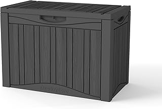 45GAL Deck Box - Black,Suitable for outdoor cushions, pillows, garden tools, and pool supplies in courtyards