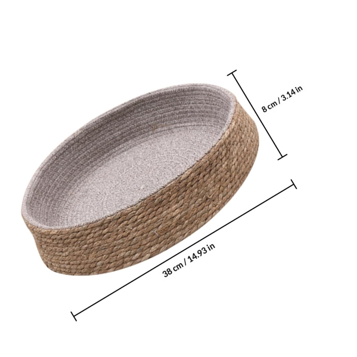 minkissy Colchoneta Tejida de Paja y Sauce para Mascotas Pequeñas, Cama Nido Redonda para Perros y Gatos, Resistente a Arañazos, Adecuado para Zonas de Descanso Hogar