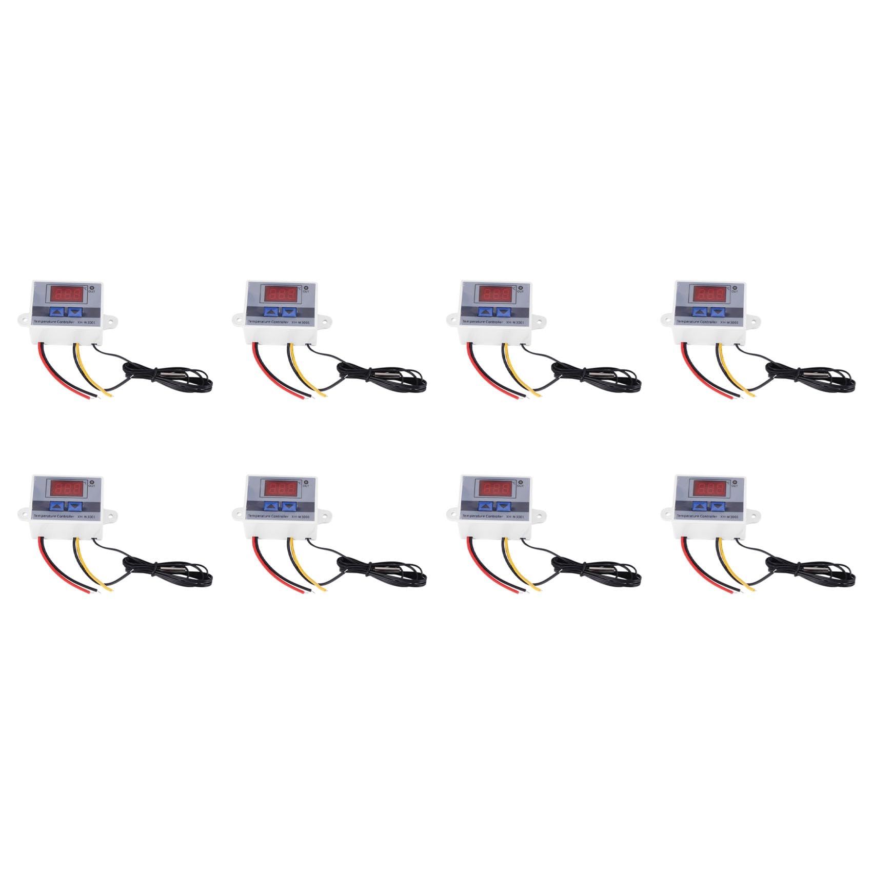 Jnchdghwa Gray 8X 220V Digital Led Temperature Controller 10A Thermostat Control Switch Probe New