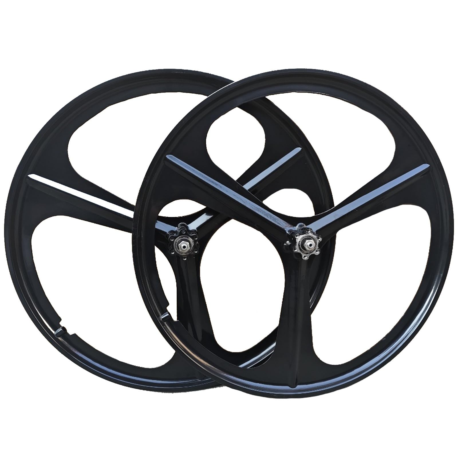 26" 27.5" Mountain Bike Mag Magnesium Wheelset 3-Spoke Set Rim Wheelset Front Rear Wheels 100x135mm For 6-9 Speed Disc Brake(Black,27.5inch)