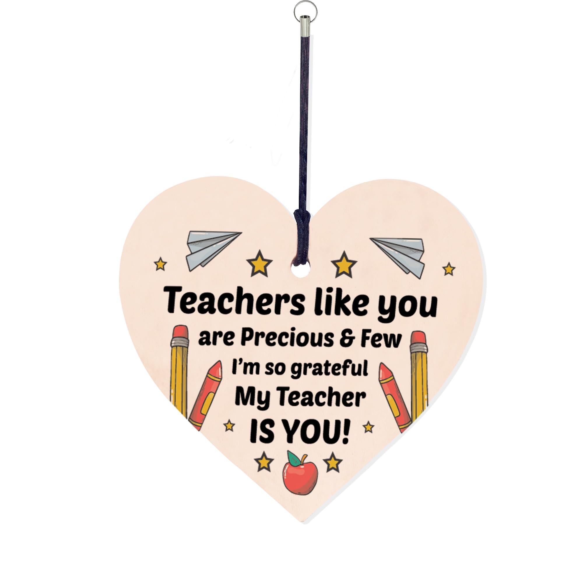 RED OCEAN Teacher Thank You Wooden Keyring, Appreciation Teacher Leaving Gifts, Nursery, Best Teacher Gifts For Women Men, Thank You Gifts For Teacher From Students