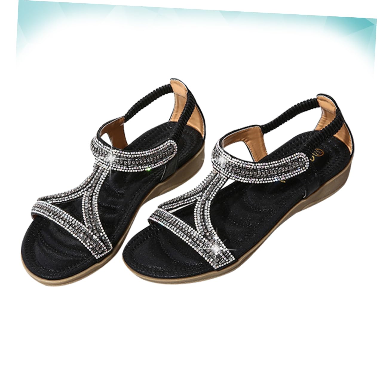 Sandali Zeppa Donna Neri, Taglia 38, Stile Fashion | Plastica, 1 Paio, Facili da Indossare e Comodi, per Party e Birthday, Vacanze Estive