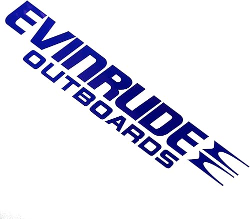 Miniatura 6 de Evinrude - Juego de 2 calcomanías de vinilo para motor fuera de borda de barco (azul)