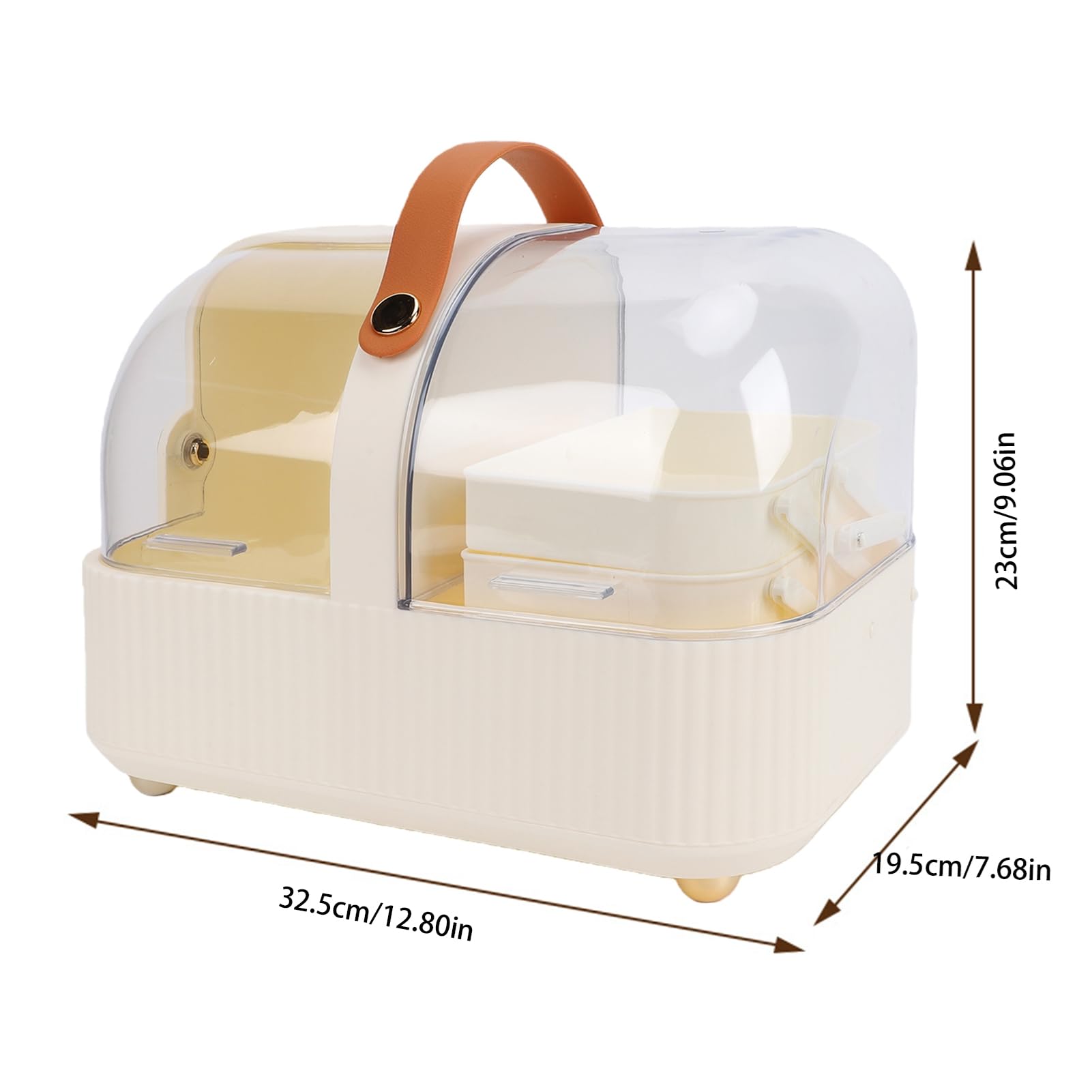 Asixxsix Organizador de Maquillaje con Tapa Transparente, Organizador para el Cuidado de la Piel con Almohadilla Antideslizante para Pies y Cubierta Transparente a Prueba de Polvo, Caja de (blanco