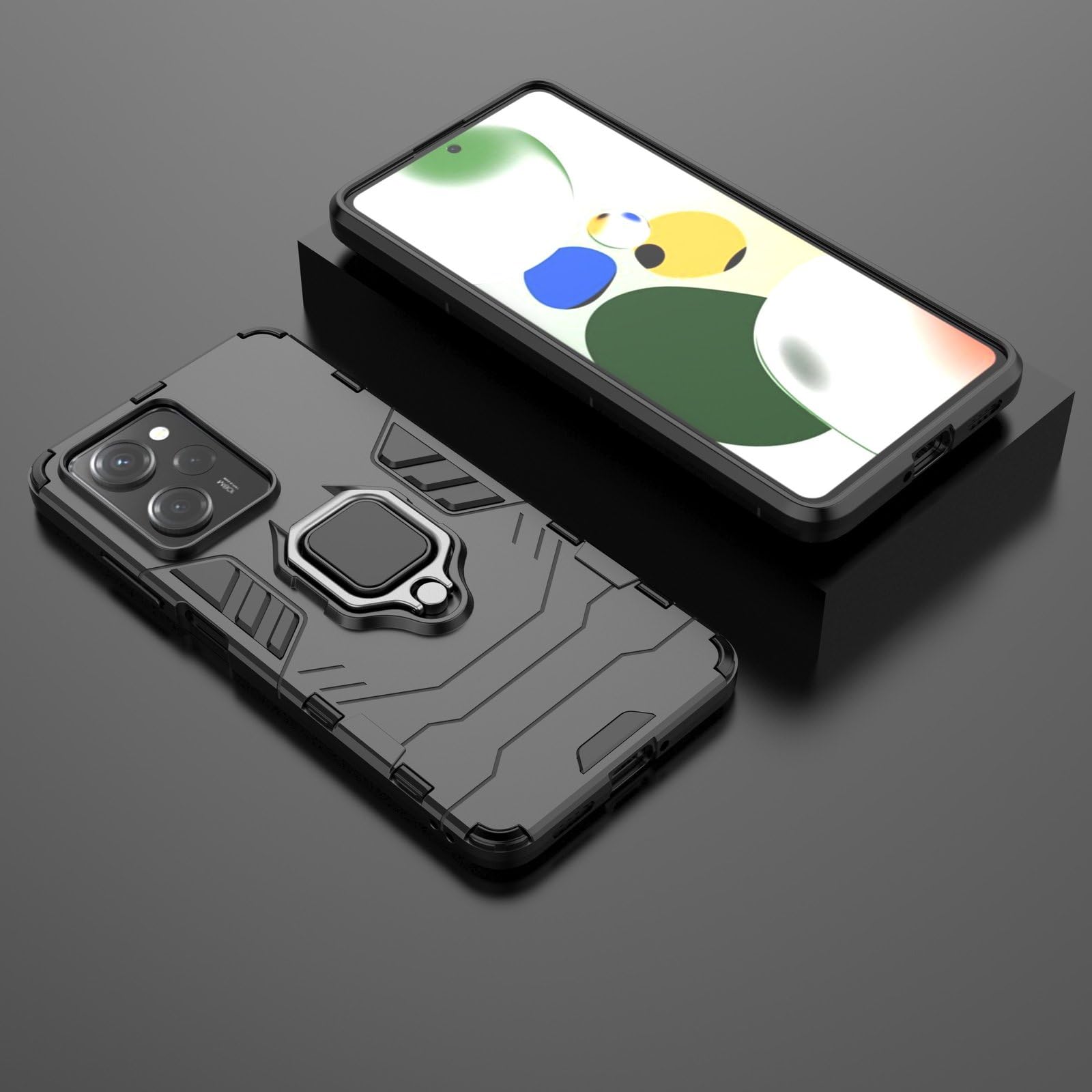 Coque Magnétique Avec Anneau Et Béquille Pour Xiaomi Poco X5 Pro / X6 Pro / X7 Pro - Noir, Anti-choc
