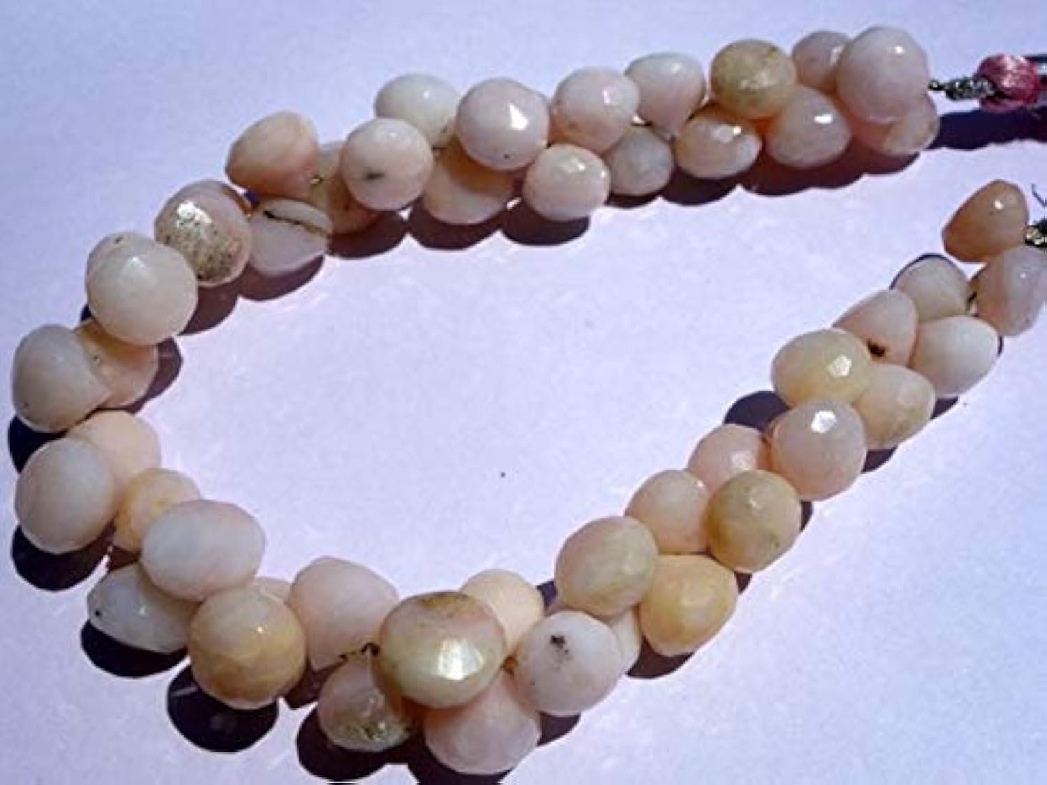 Pink Opal naturelle en vrac pour personnaliser des colliers fins