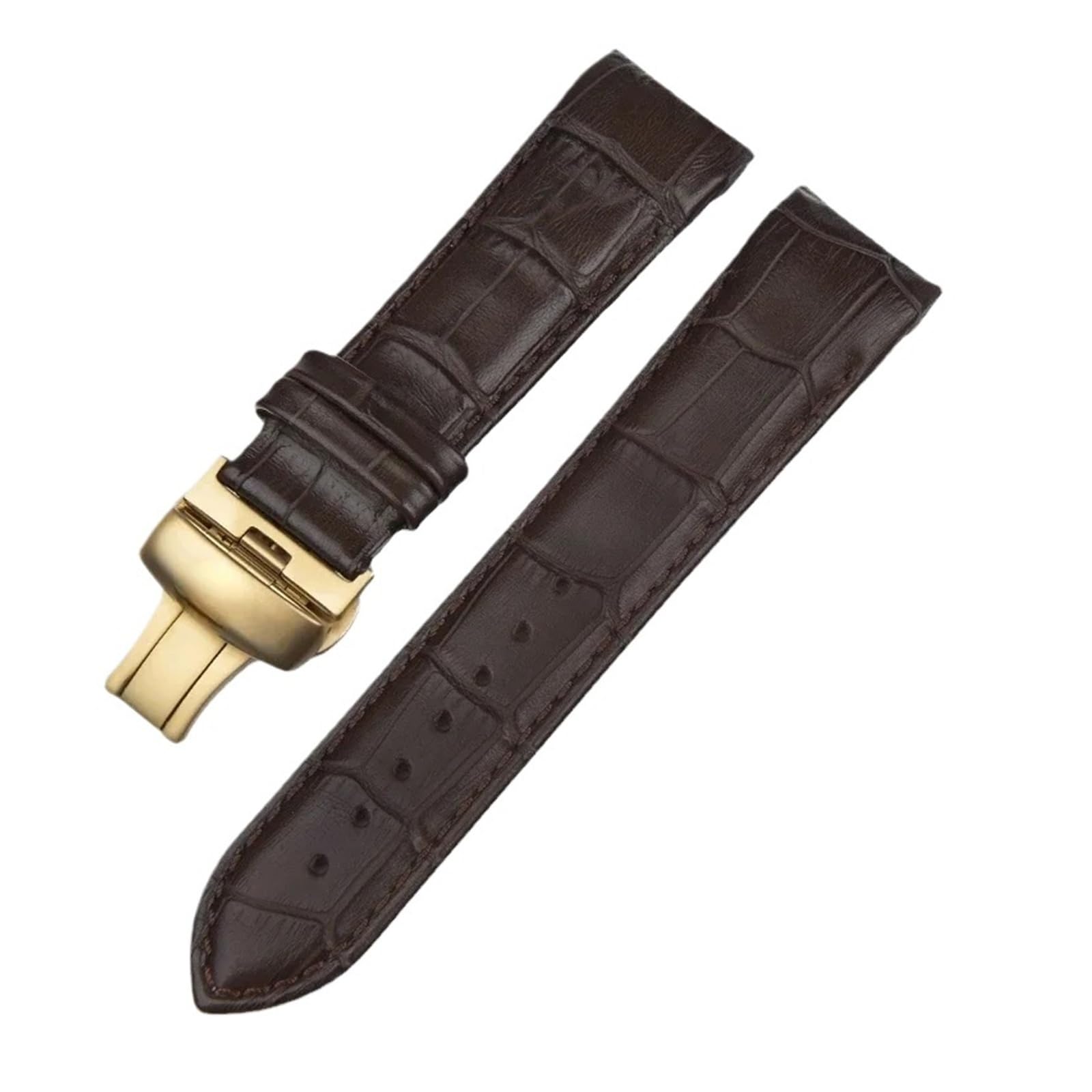 Genérico NASUNJIA Correa De Reloj Cuero Genuino Compatible Con Tissot T035 For Hombre, Suave, Cómoda, Curva, Cierre Mariposa, 22, 23 Y 24 Mm