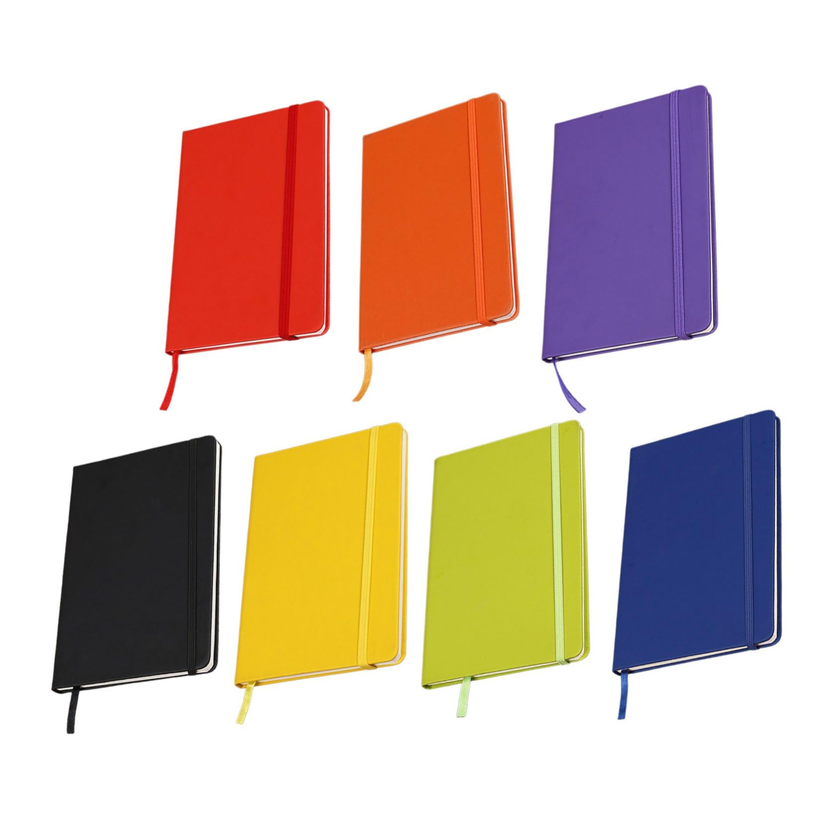 Uonlytech Set di 7 Quaderni A6 con in Pu e Chiusura Carta a Righe con in Pu e Chiusura e Organizzazione Efficiente per Studenti a Scuola o Riunioni