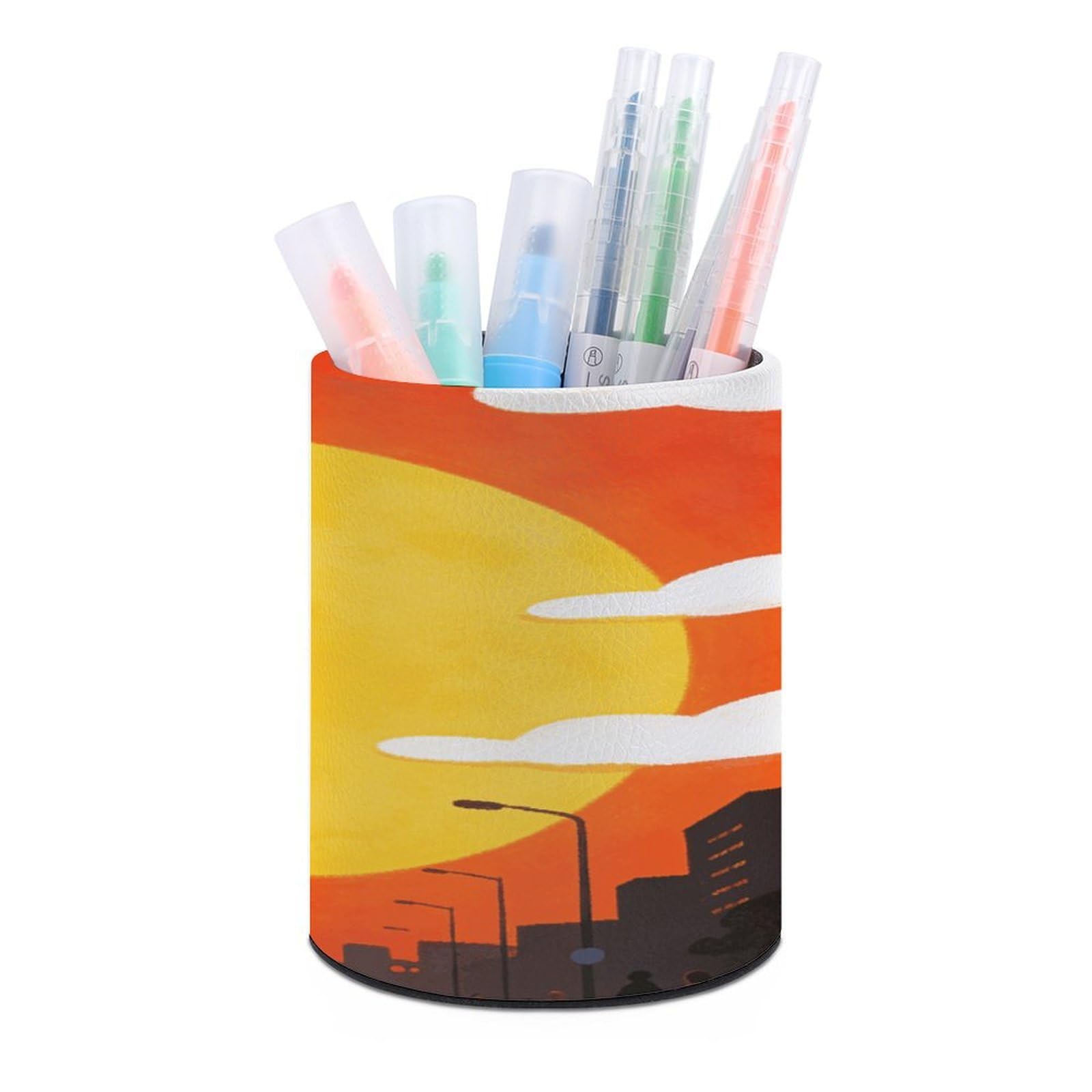 LZQPOEAS - Desk Pen Holder for Desk Organizer, Modern Minimalist Pencil Storage Case PU Leather Multifunctional Pencil Case Supplies