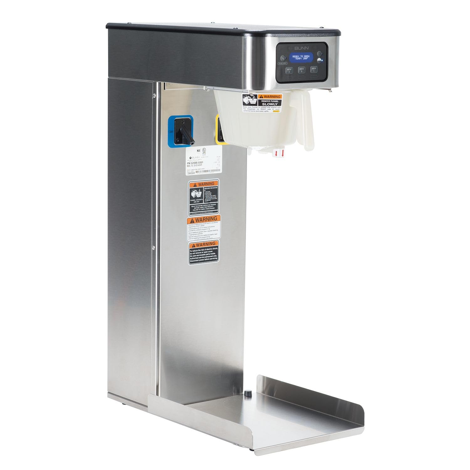 ITB DD Automatic Tea Brewer with Sweetener & Infusion Series Technology by Bunn – 62 (8oz cups/hr), Stainless Steel, Silver, Model 52000.0301