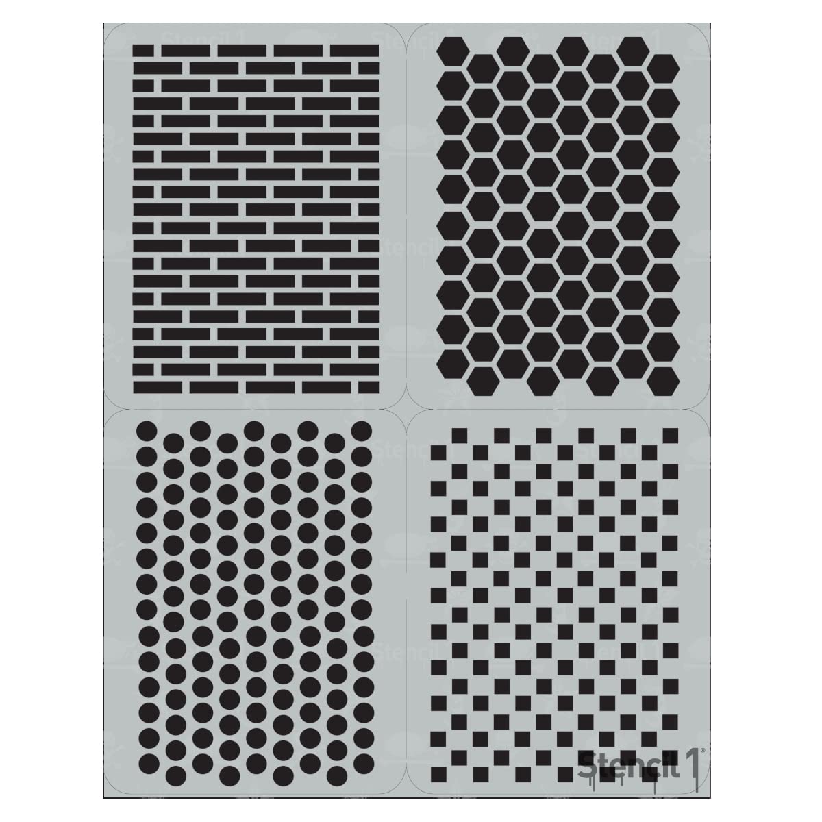 Stencil14-Pack Mixed Media Pattern Stencils Set - Attractive & Durable Quality Reusable Stencils for Painting - Create Stencil Crafts and Decor - Decor Walls Fabric & Furniture Recyclable 8.5" x 11"