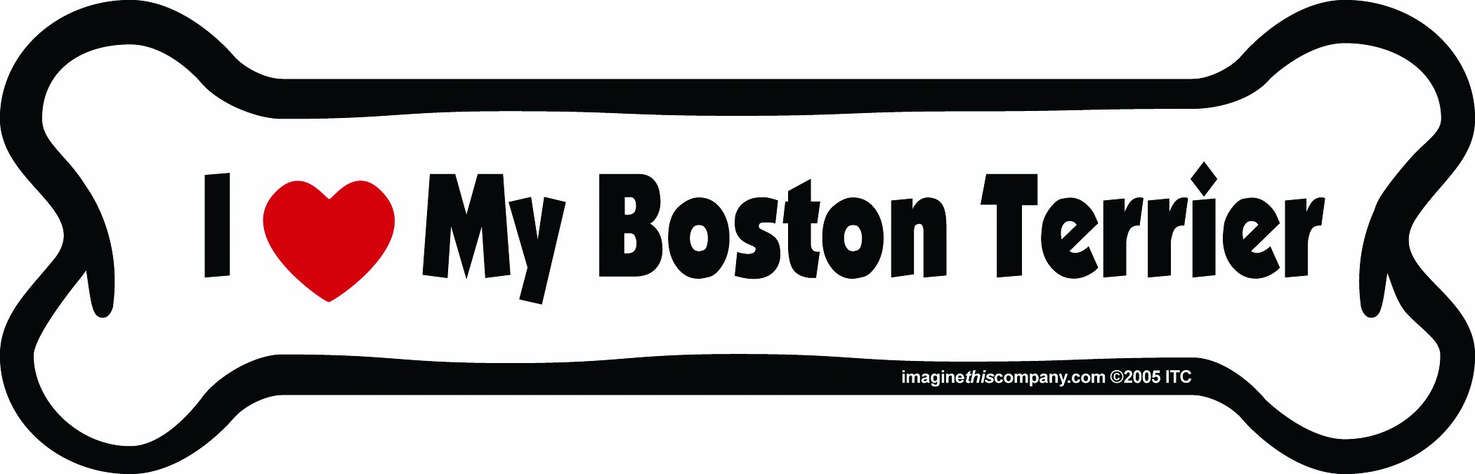 Imagine This Company I Love My Breed Bone Shaped Pet Magnet Removable Magnets for Cars Fridges Lockers More