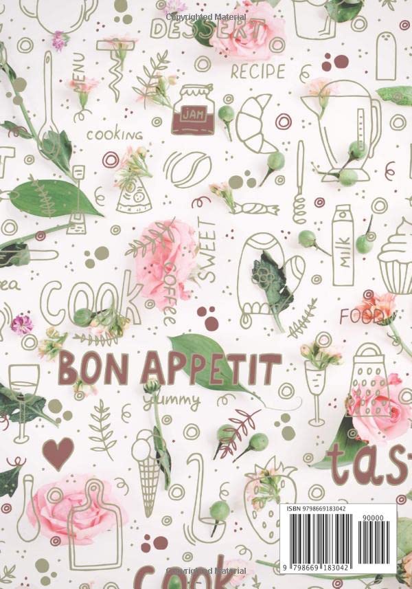 RECIPES COOKBOOK: My Favorite Recipes | Blank recipes books to Write In | Collect the Recipes You Love in Your Own Custom Cookbook with Blank Recipe ... With White Pink Green Floral Background) image 2