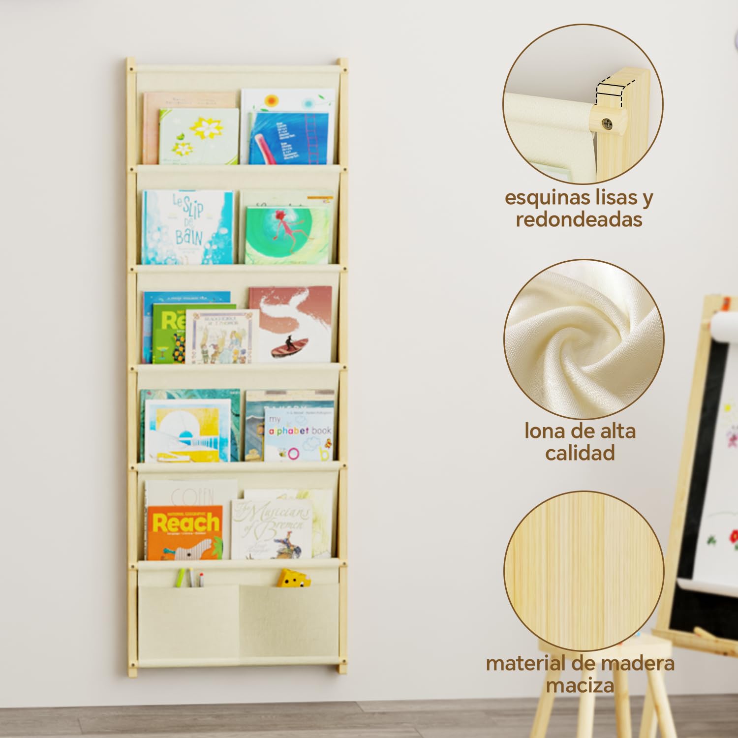 Estanteria Libros Infantil 6 Pisos, Libreria Infantil, Estantería Montessori, Estantería Pared Libros, Estantería Infantil Pared, Libreria Montessori Infantil, Adecuada para Habitacion Infantil