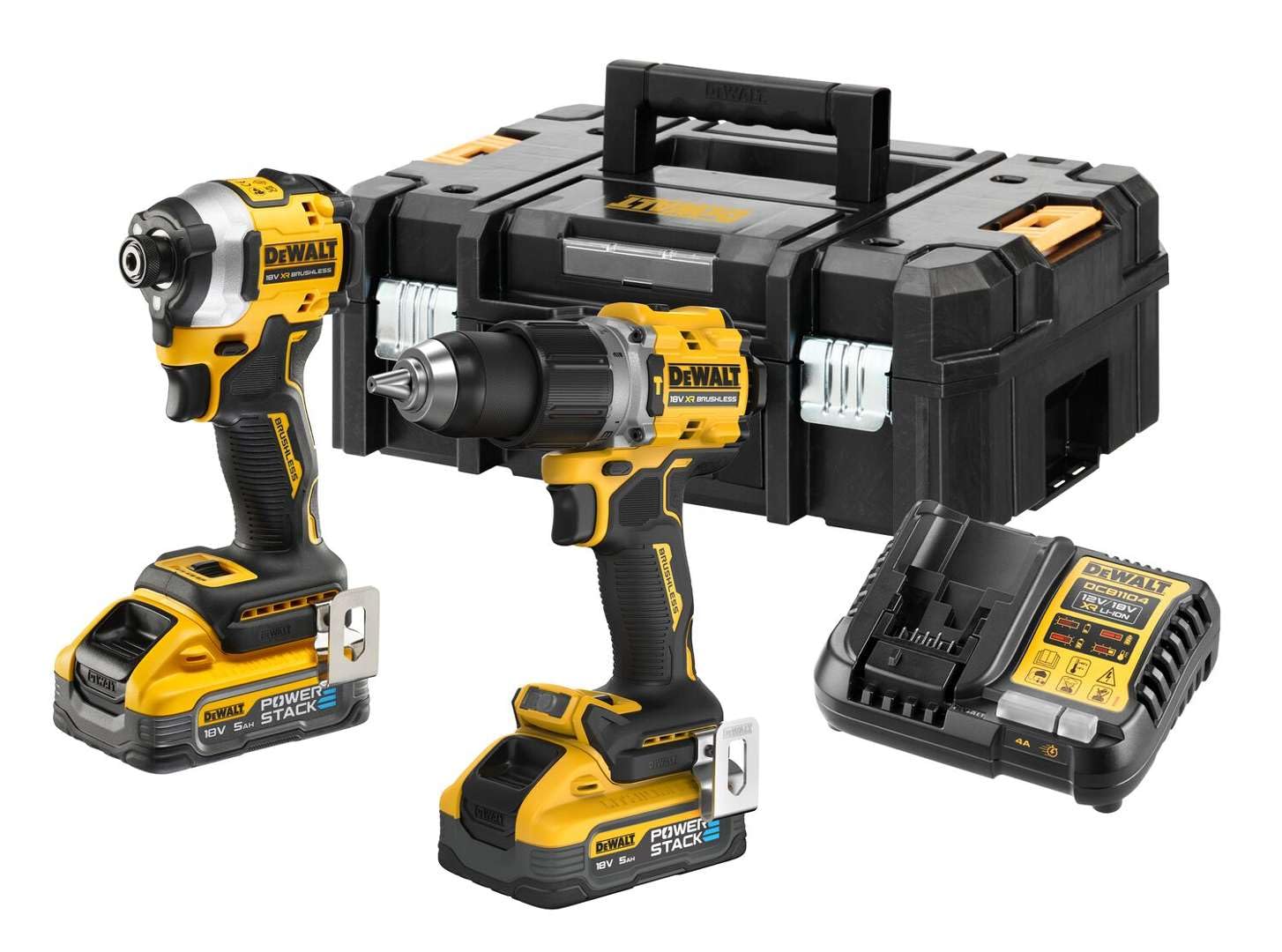 DeWalt DCK2050H2T- DCD805 + DCF850, 2 x 5,0 Ah Powerstack, cargador y TSTAK
