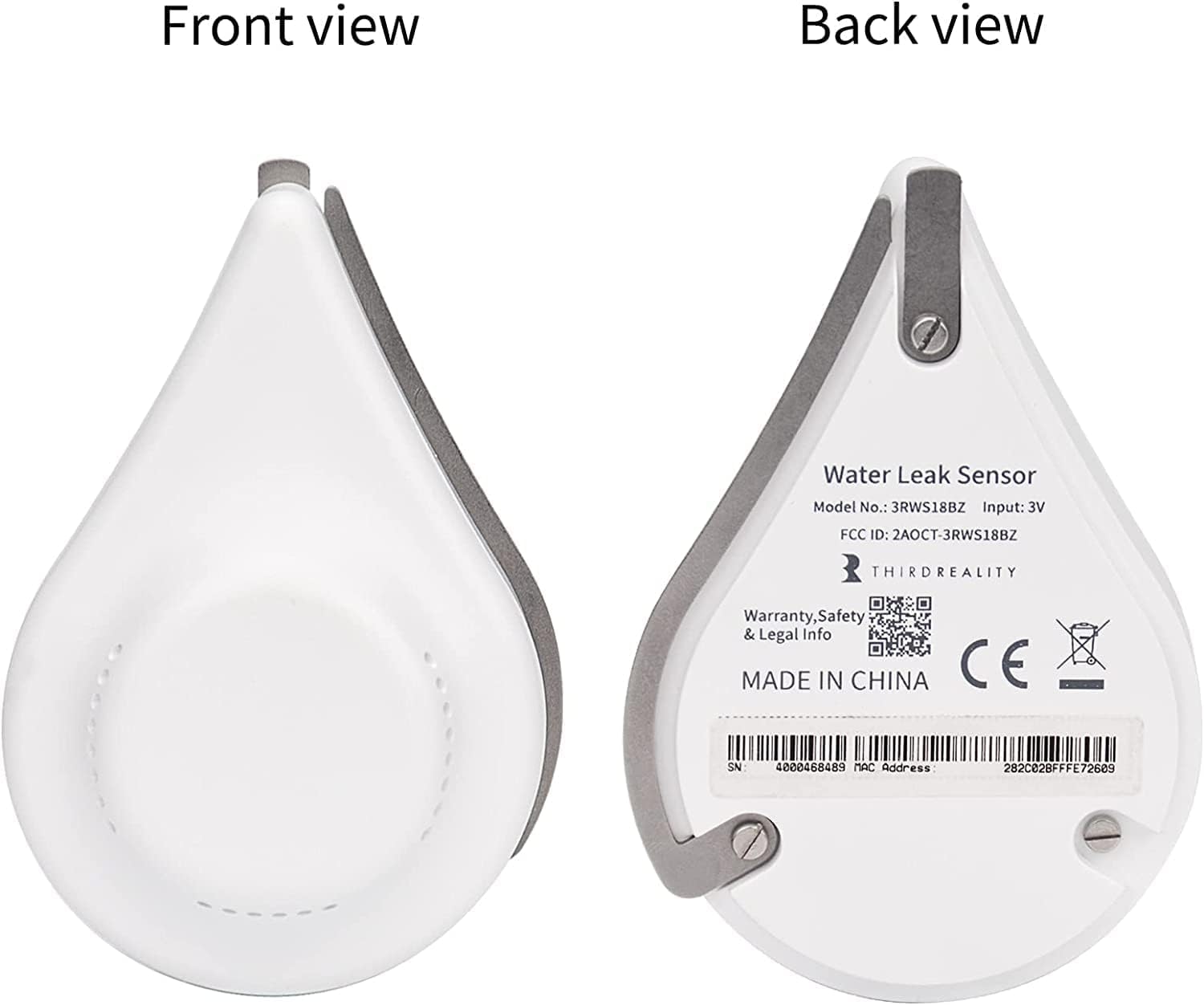 Sensore Di Perdita D'acqua Zigbee THIRDREALITY – Allarme 120 DB, Notifiche App, Batteria 3 Anni, 2 Pezzi