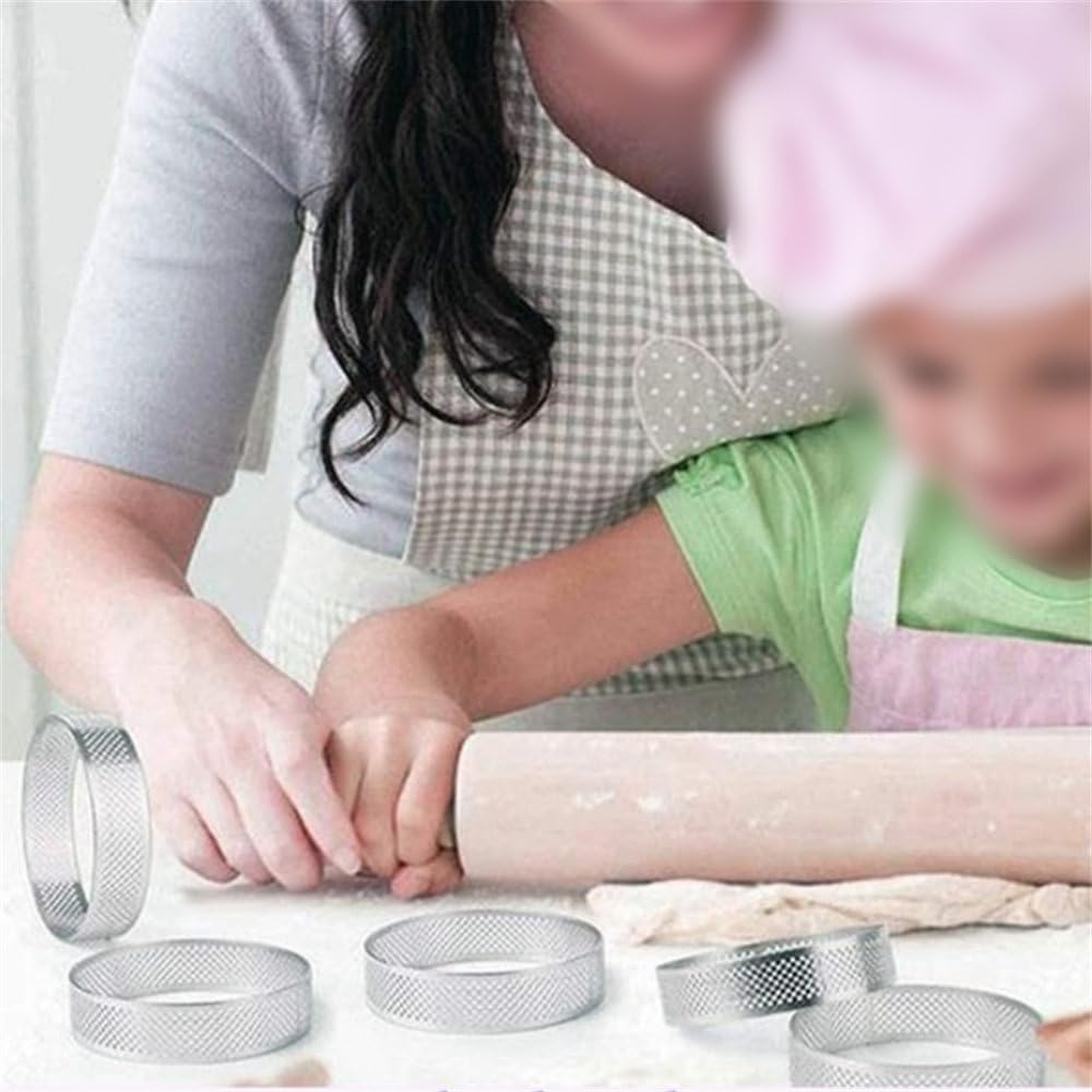 for 8cm Stainless Steel Tart Ring Heat-Resistant perApplicable toated Cake Mousse Ring Ring Baking Donut Tool