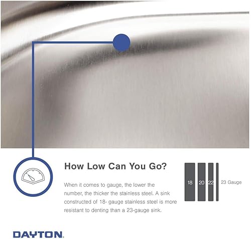 Miniatura 9 de Dayton DCFU3118 - Fregadero de acero inoxidable con doble cuenco