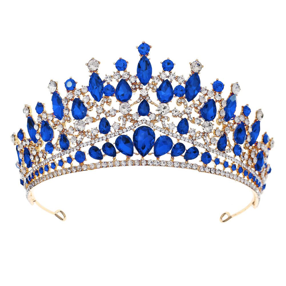 URFEDA Tiara de princesa para novia, corona de cristal, estrás, boda, novia, reina, corona de cumpleaños, tiara para bodas, concursos, fiestas, accesorios de disfraz