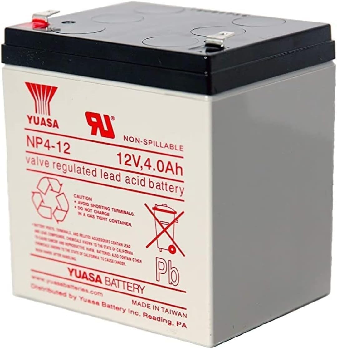 Battery NP4-12 General Purpose VRLA 12V 4AH Battery, Lead Calcium Grids for Superior Life, Absorbed Glass Mat Construction with No Free Acid, Gas Recombination