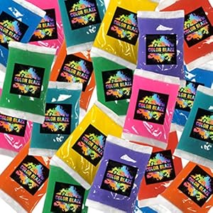 Color Blaze 25-Pack Holi Color Powder – Includes 8 Vibrant Colors (75g Each) – Pink, Red, Orange, Yellow, Green, Teal, Blue, Purple – Perfect for Toss, Rangoli, Fun Run, Color War, Parties & Festivals