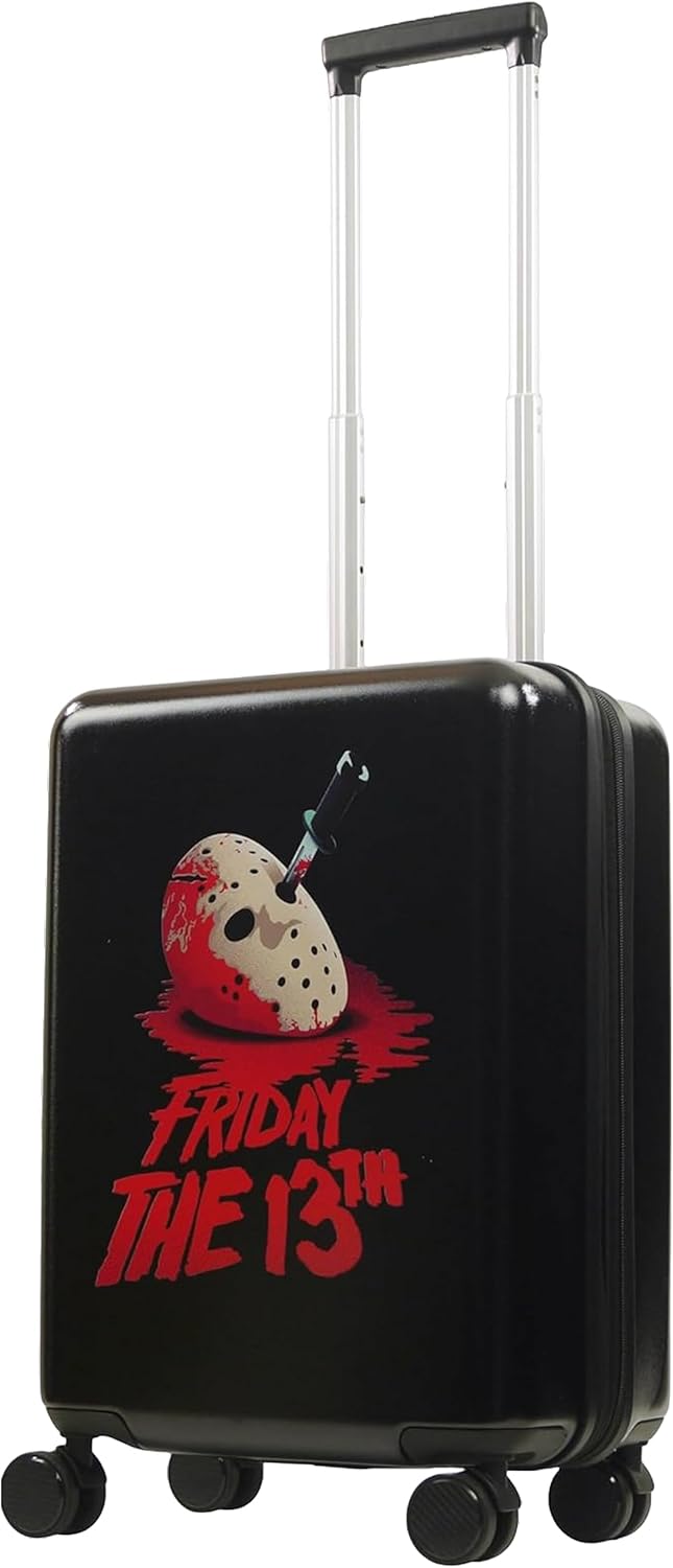 FUL Friday The 13th 22.5 Inch Carry-On Luggage, Hardshell Rolling Suitcase with Spinner Wheels, Black