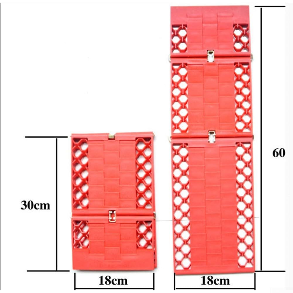 ABS Ausfahrhilfe für Auto 30x18x30cm Rutschfeste Platte zur Steigerung der Traktion bei Schnee Schlamm und Sand Schnelle Montage Ohne Lackbeschädigung Robust Verformungsbeständig(1 pair of oranges)