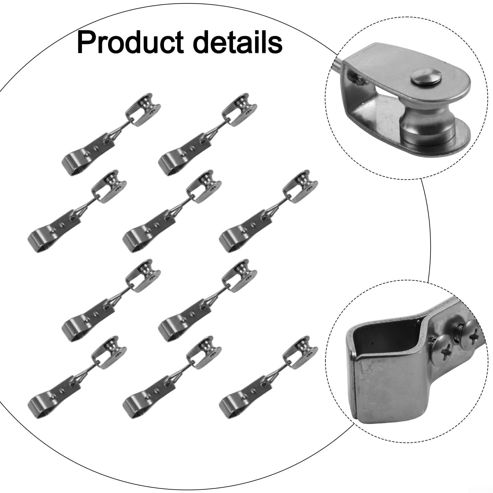 Sonnensegel-Hardware-Kit, 304 Edelstahl-Kabelrolle und Klemmen, für rechteckige, dreieckige und quadratische Sonnensegel, Installation