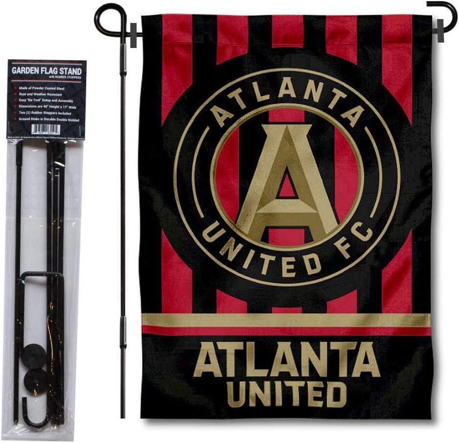 Atlanta United FC Stripes Garden Flag with Stand Pole Holder