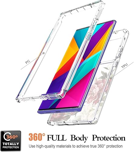 Miniatura 3 de Funda para Galaxy Note 20 Ultra 5G SM-N986U con protector de pantalla de vidrio templado, funda protectora de cuerpo completo con bonito patrón