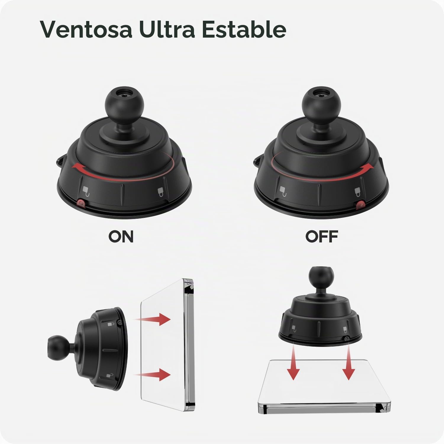 TUSITA Soporte Magnético de Teléfono Móvil para Coche - Twist Lock Base de Ventosa con Brazo de Doble Rótula Compatible con MagSafe