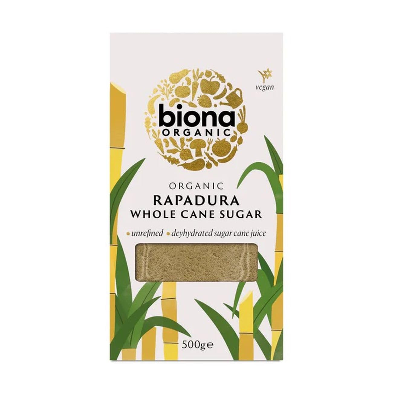BIONA Organiczny cukier rapadura/cukan cała cukrowa 500 g (opakowanie 3 szt.)