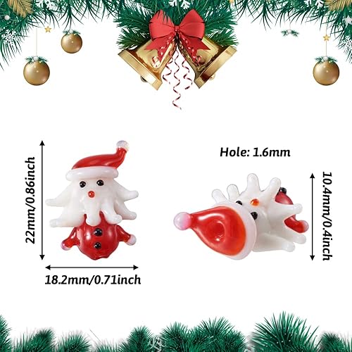 Vista 30 de Cheriswelry 46 cuentas de Navidad para árbol de Navidad, muñeco de nieve, guantes de hombre de jengibre, medias de cuentas surtidas, manualidades