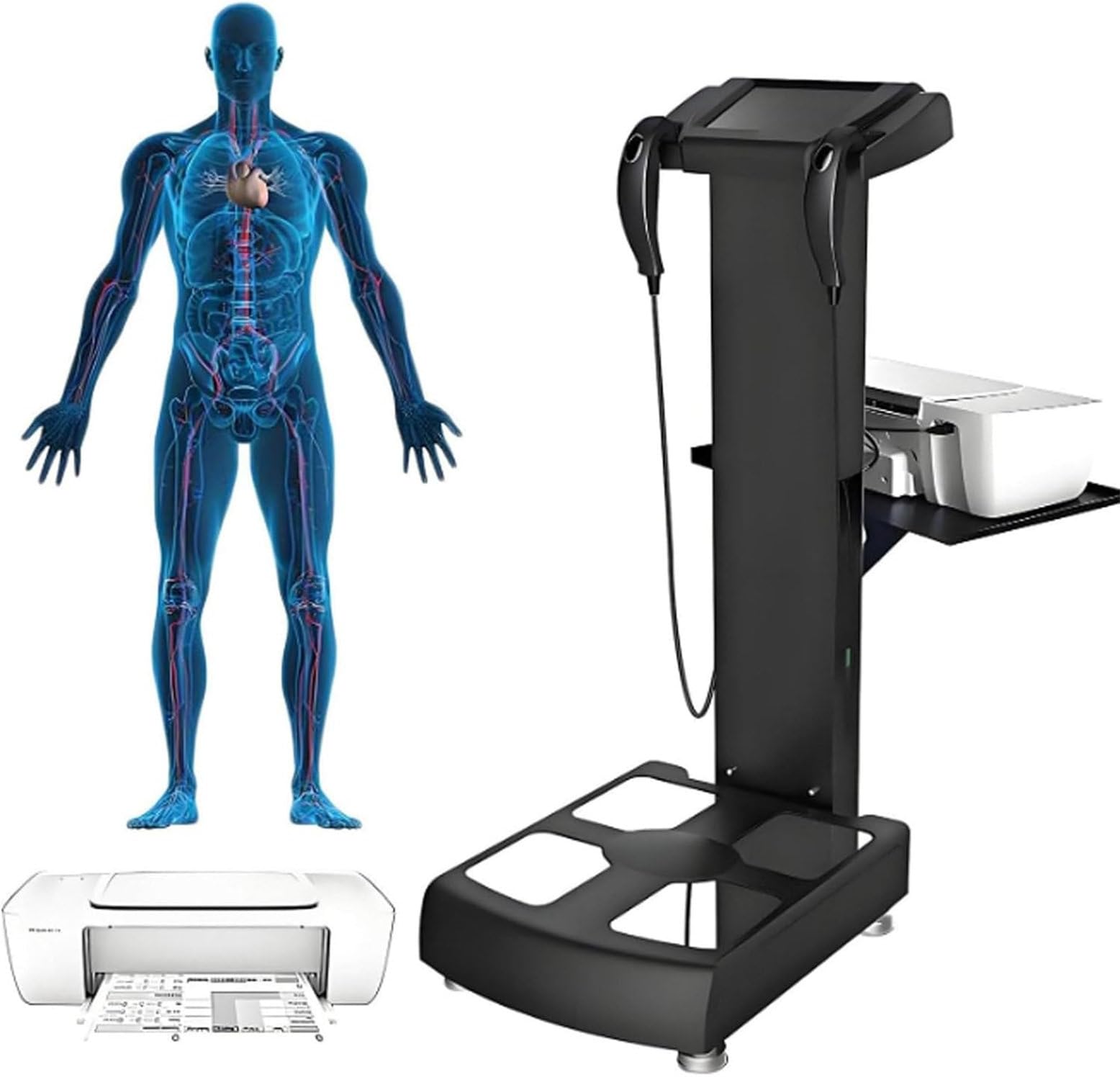 WYBYYDS Smart Body Fat Scale, Body Fat Body Composition Analysis Machine Mass Body Posture Assessment Analyzer for Nutritionist Clinic/Gym Use，with Printer Black